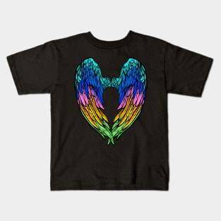 Pastel Rainbow Angels Wings Back Design T-Shirt, Phone Case and Others Kids T-Shirt